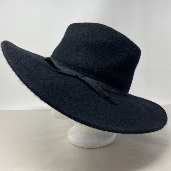 Brixton Ashley Felt Hat Black Wool One‎ Size Womens Festival Boho - Picture 1 of 11